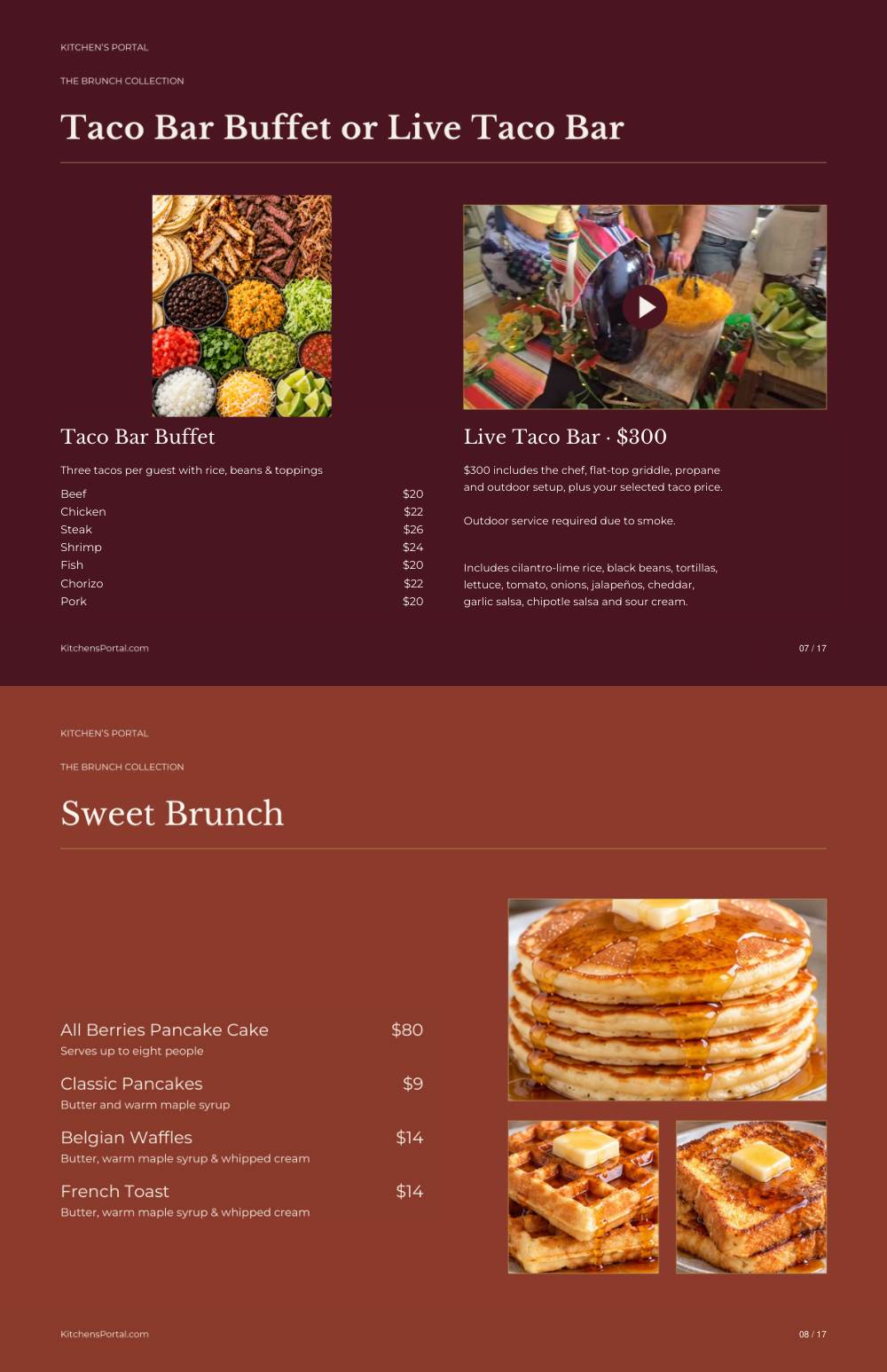 The Brunch Collection, pages 7 and 8