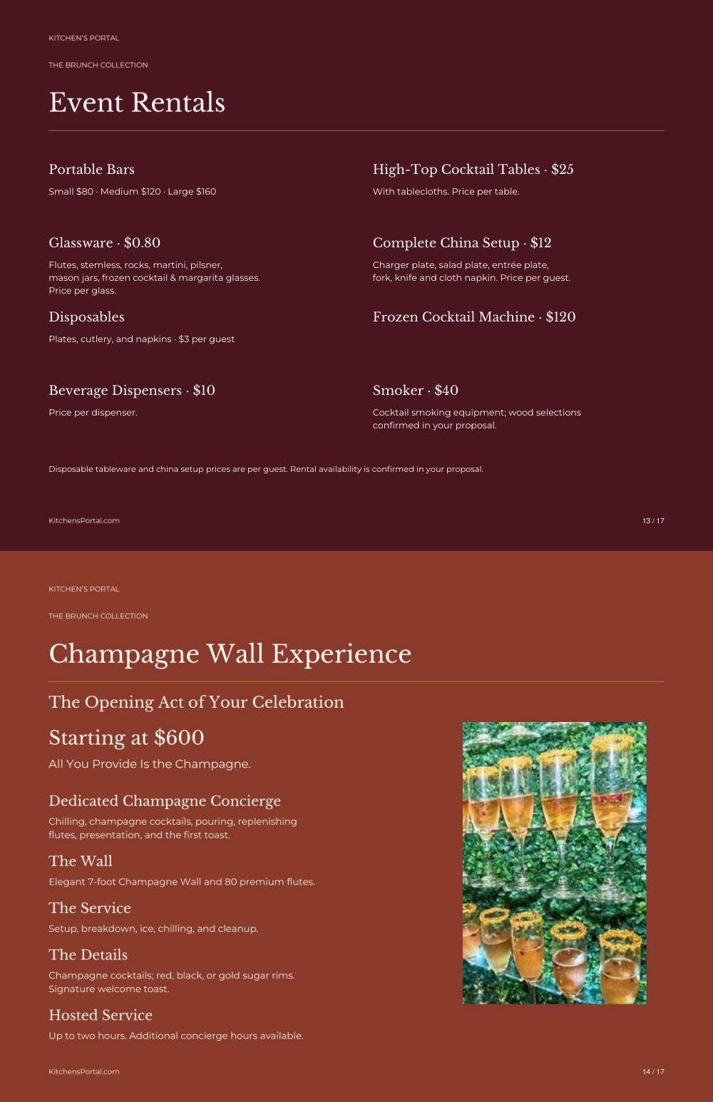 The Brunch Collection, pages 13 and 14